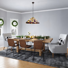 Vincent Mission Tiffany-Style  Blackish Bronze 2 Light Pendant 18" Wide Ceiling Light by Chloe