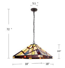 Vincent Mission Tiffany-Style  Blackish Bronze 2 Light Pendant 18" Wide Ceiling Light by Chloe