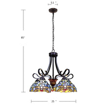Sunniva Large Chandelier Dragonfly Tiffany Victorian Dark Bronze 5-Light 25" Wide Ceiling Light by Chloe
