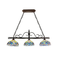Serenity Island Pendant Chandelier Tiffany Victorian Dark Bronze 3-Light 45" Wide Ceiling Light by Chloe