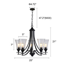Sherard Inverted Pendant Chandelier Contemporary 5-Light Matt Black Finish 27" Wide Ceiling Light by Chloe