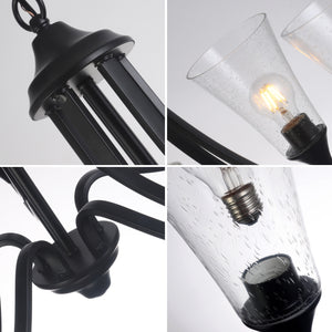 Sherard Inverted Pendant Chandelier Contemporary 5-Light Matt Black Finish 27" Wide Ceiling Light by Chloe