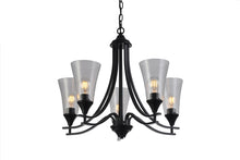 Sherard Inverted Pendant Chandelier Contemporary 5-Light Matt Black Finish 27" Wide Ceiling Light by Chloe