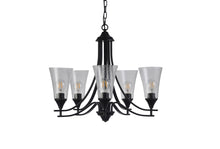 Sherard Inverted Pendant Chandelier Contemporary 5-Light Matt Black Finish 27" Wide Ceiling Light by Chloe