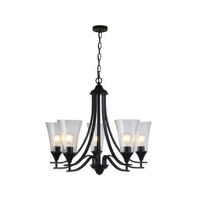 Sherard Inverted Pendant Chandelier Contemporary 5-Light Matt Black Finish 27