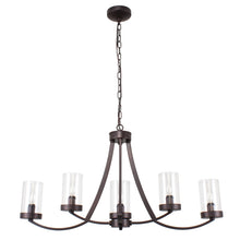 Ida Inverted Pendant Chandelier Farmhouse Clear Glass 5-Light Bronze 35" Wide Ceiling light by Chloe