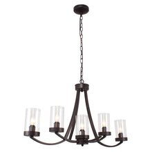 Ida Inverted Pendant Chandelier Farmhouse Clear Glass 5-Light Bronze 35" Wide Ceiling light by Chloe