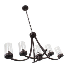Ida Inverted Pendant Chandelier Farmhouse Clear Glass 5-Light Bronze 35" Wide Ceiling light by Chloe