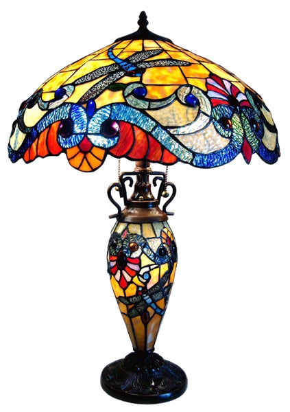 Dragonfly Table Lamp 3-Light Double Lit 18