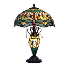 Empress Table Lamp Tiffany Victorian-style Dark Bronze 3 Light Double Lit 16" Shade Bedside Nightstand Reading Desk Table Light by Chloe