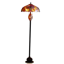 Liaison Floor Reading Lamp Tiffany Victorian 3 Light Double Lit 18" Shade by Chloe