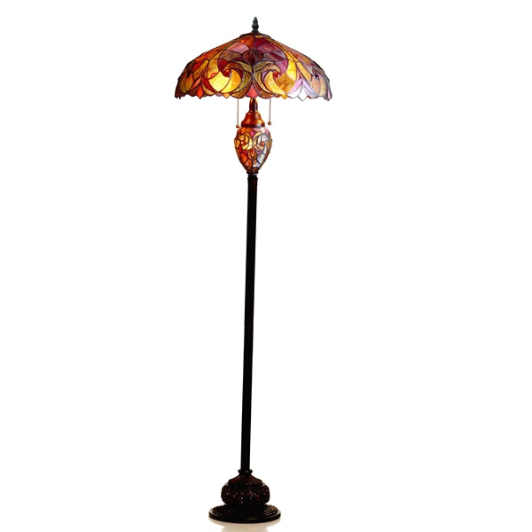 Liaison Floor Reading Lamp Tiffany Victorian 3 Light Double Lit 18