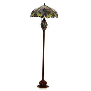 Liaison Floor Reading Lamp Tiffany Victorian 3 Light Double Lit 18" Shade by Chloe