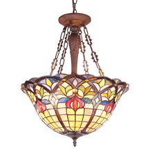 Loretta Tiffany Victorian 3 Light Inverted Pendant 20" Shade Ceiling Light by Chloe