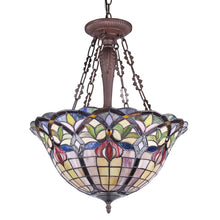 Loretta Tiffany Victorian 3 Light Inverted Pendant 20" Shade Ceiling Light by Chloe