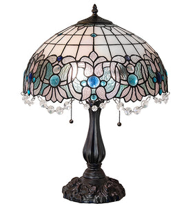 21" High Angelica Tiffany Table Lamp Bedside Nightstand Reading Desk Table Light by Meyda