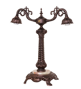 20" High Roussillon 2 Light Table Lamp Bedside Nightstand Reading Desk Table Light by Meyda
