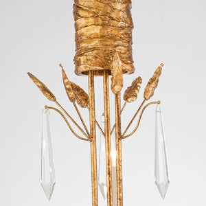 Palm d'Or 3 Light Chandelier Gold Finish Paul Gruer Design Ceiling Light by Lucas McKearn