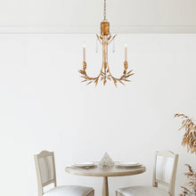 Palm d'Or 3 Light Chandelier Gold Finish Paul Gruer Design Ceiling Light by Lucas McKearn