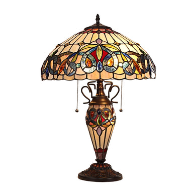 Serenity Table Lamp Tiffany Victorian-style Dark Bronze 3 Light Double Lit 16