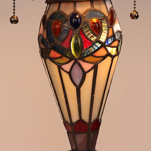 Serenity Table Lamp Tiffany Victorian-style Dark Bronze 3 Light Double Lit 16" Wide Bedside Nightstand Reading Desk Table Light by Chloe