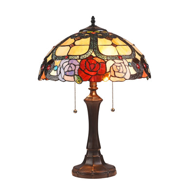 Simone Floral 2 Light Dark Bronze Table Light 16