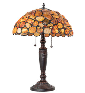 23" High Agata Tiffany Table Lamp Bedside Nightstand Reading Desk Table Light by Meyda