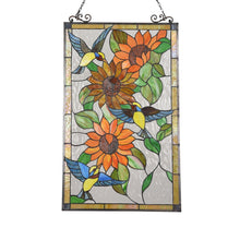 Sunflower Tiffany Victorian-Style Stained Glass Vertical Decorative Hanging Window Panel 20" x 33" Home Decor by Chloe