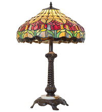 28" High Colonial Tulip Tiffany Table Lamp Bedside Nightstand Reading Desk Table Light by Meyda