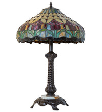 28" High Colonial Tulip Tiffany Table Lamp Bedside Nightstand Reading Desk Table Light by Meyda