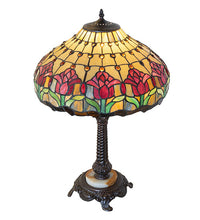 28" High Colonial Tulip Tiffany Table Lamp Bedside Nightstand Reading Desk Table Light by Meyda