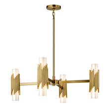 Marvel 8 Light Pendant with Opal Glass and Aged Brass Ceiling Light by Lucas McKearn