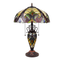 Adia Table Lamp Tiffany Victorian-Style Dark Bronze 3 Light Double Lit 16" Wide Bedside Nightstand Reading Desk Table Light  by Chloe