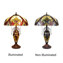 Adia Table Lamp Tiffany Victorian-Style Dark Bronze 3 Light Double Lit 16" Wide Bedside Nightstand Reading Desk Table Light  by Chloe