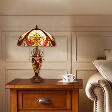 Adia Table Lamp Tiffany Victorian-Style Dark Bronze 3 Light Double Lit 16" Wide Bedside Nightstand Reading Desk Table Light  by Chloe