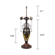 Adia Table Lamp Tiffany Victorian-Style Dark Bronze 3 Light Double Lit 16" Wide Bedside Nightstand Reading Desk Table Light  by Chloe