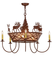 Custom 35"W Elk on the Loose 5 Arm Chandelier Ceiling Light by Meyda