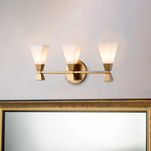 Bowtie 3 Light Bath Bar in Laquered Gold Wall Sconce Wall Lamp Home Decor by Lucas McKearn