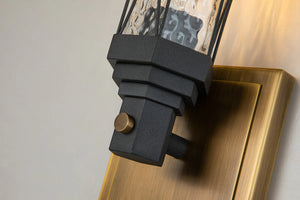 Abbey 1-Light Bath Bar – Weathered Zinc & Antique Brass Wall Sconce Wall Lamp Home Decor by Lucas McKearn