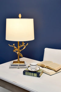 Audubon Park Table Lamp Gold Leaf Bedside Nightstand Reading Desk Table Light by Lucas McKearn