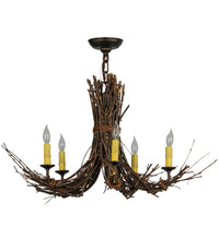 Custom 28" Wide Twigs 5 Light Chandelier Ceiling Light by Meyda