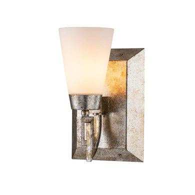Lemuria 1 Light Bath Bar in Silver Leaf Wall Sconce Wall Lamp Home Decor by Lucas McKearn