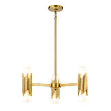 Marvel 6 Light Pendant with Opal Glass and Aged Brass Ceiling Light by Lucas McKearn