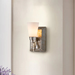 Lemuria 1 Light Bath Bar in Silver Leaf Wall Sconce Wall Lamp Home Decor by Lucas McKearn
