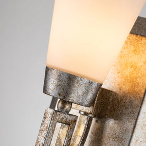 Lemuria 1 Light Bath Bar in Silver Leaf Wall Sconce Wall Lamp Home Decor by Lucas McKearn