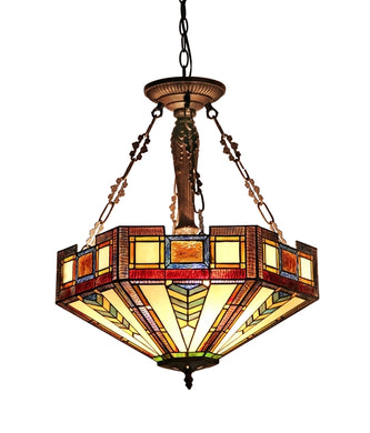 Baxter Tiffany Victorian-style Mission 3 Light Inverted Pendant Fixture 20