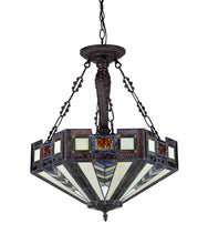 Baxter Tiffany Victorian-style Mission 3 Light Inverted Pendant Fixture 20" Shade Ceiling Light by Chloe