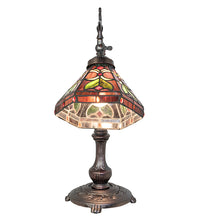 20" High Belvidere Bridge Arm Tiffany Table Lamp Bedside Nightstand Reading Desk Table Light by Meyda