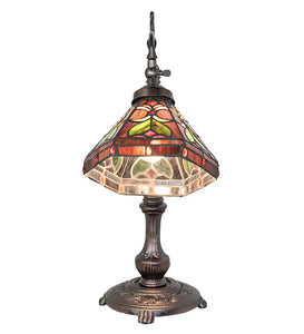 20" High Belvidere Bridge Arm Tiffany Table Lamp Bedside Nightstand Reading Desk Table Light by Meyda