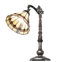 20" High Belvidere Bridge Arm Tiffany Table Lamp Bedside Nightstand Reading Desk Table Light by Meyda